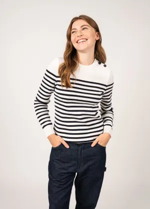 Pull marin ray Rochefort - en laine (ECUME/NAVY)