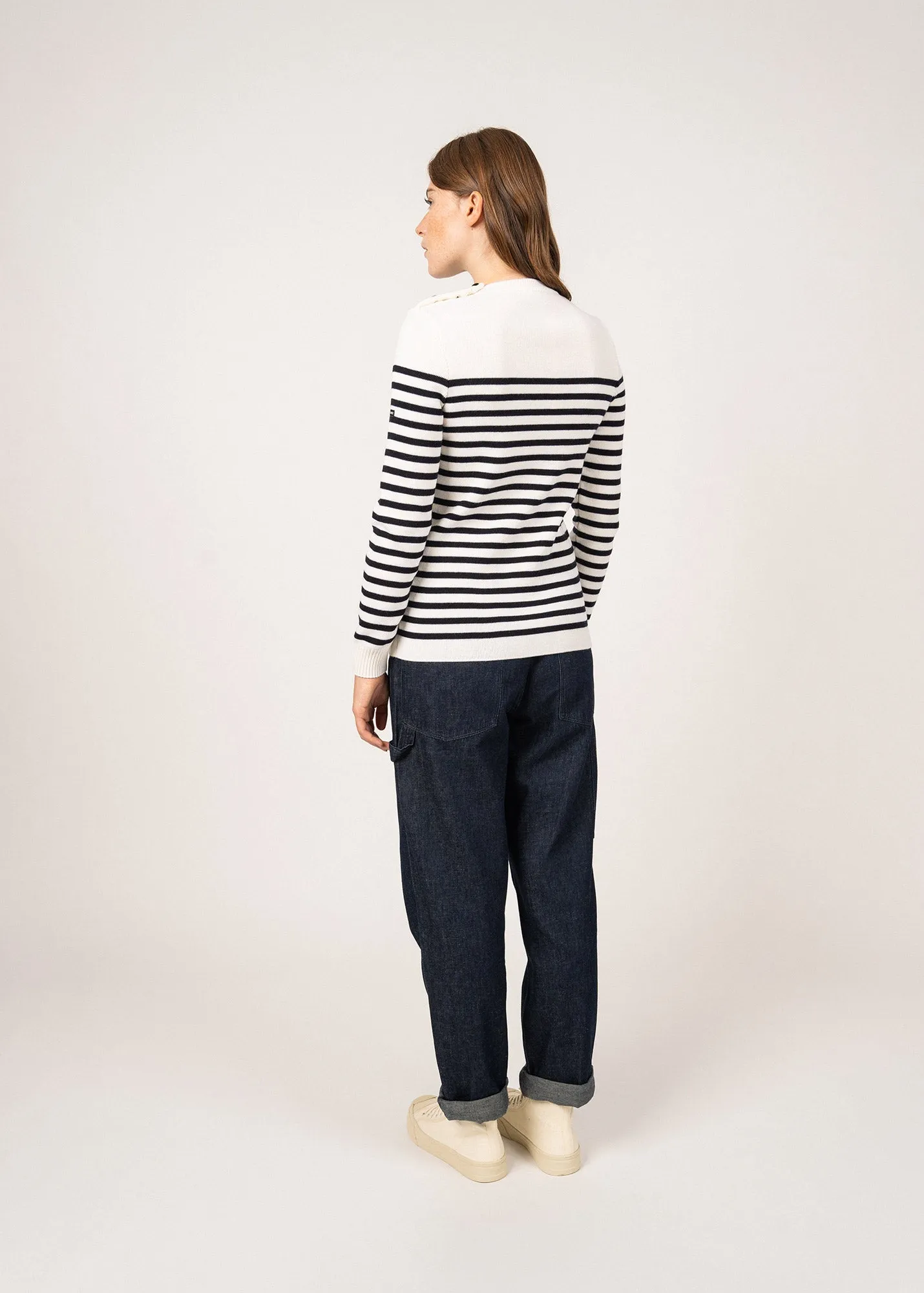 Pull marin ray Rochefort - en laine (ECUME/NAVY)