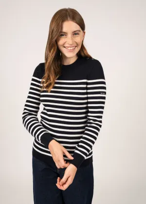 Pull marin ray Rochefort - en laine (NAVY/ECUME)