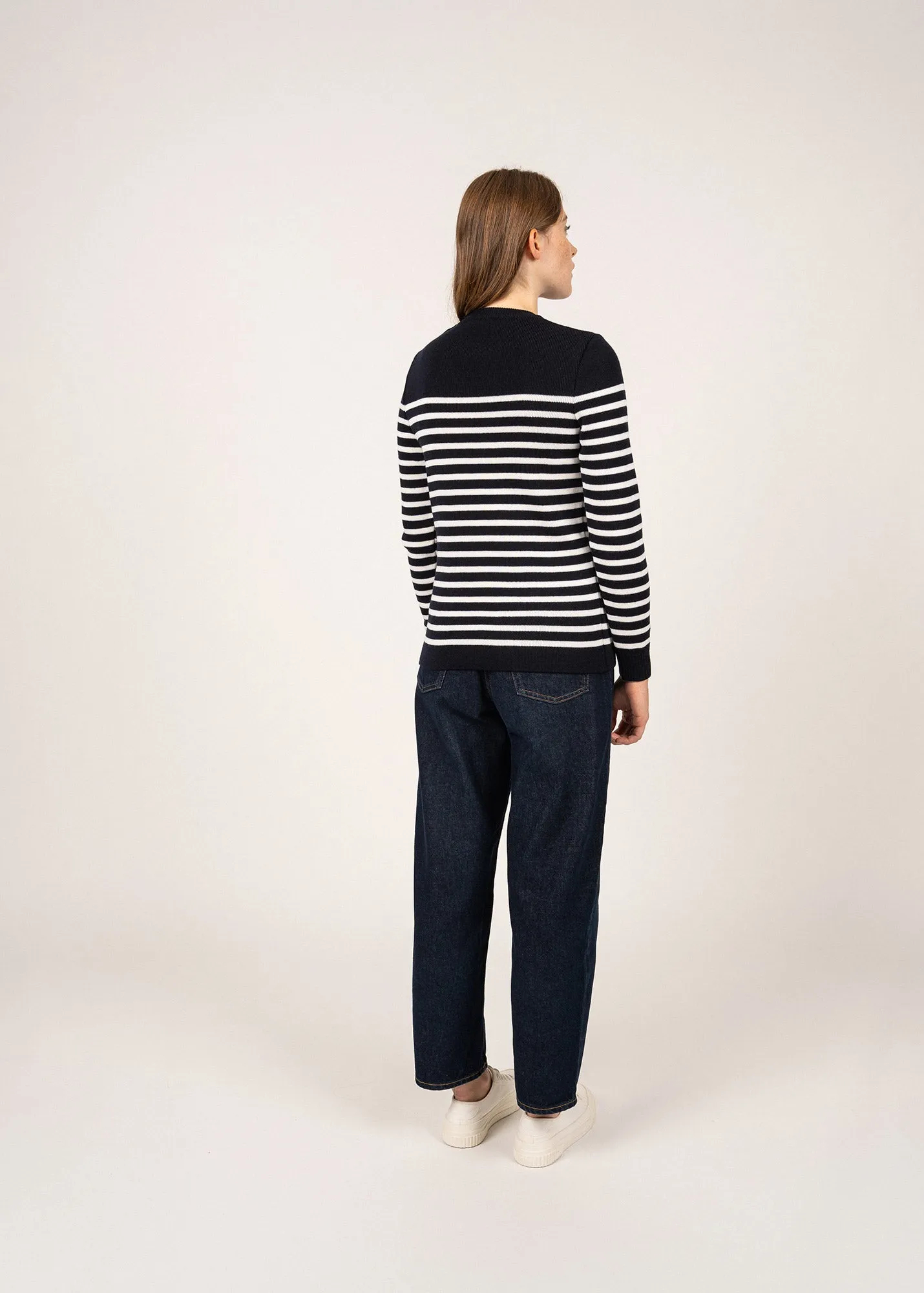 Pull marin ray Rochefort - en laine (NAVY/ECUME)