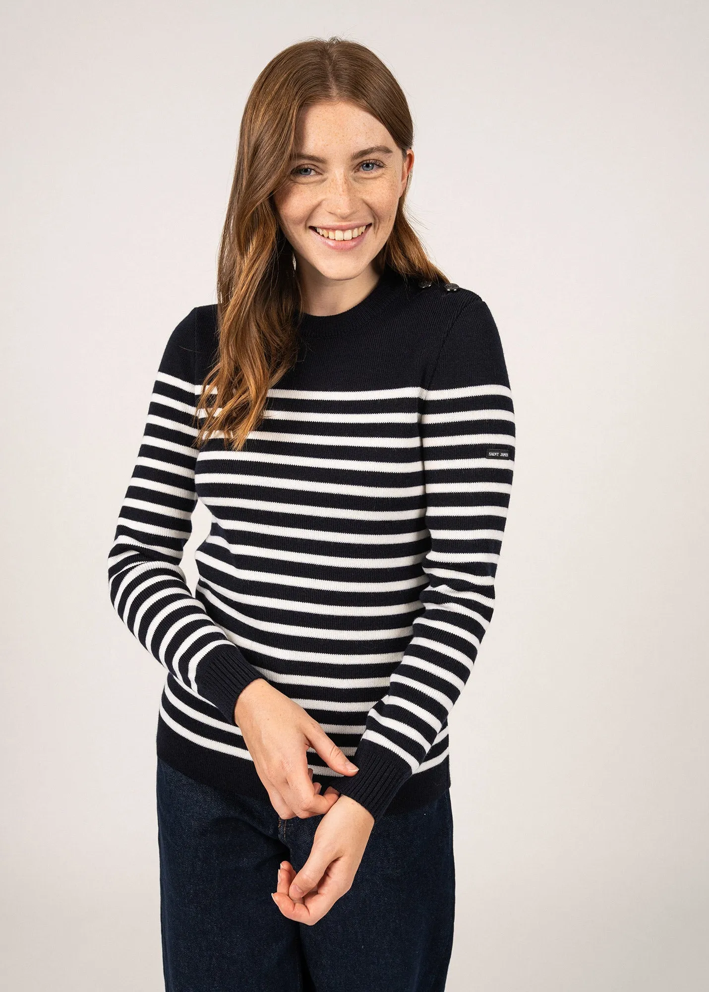 Pull marin ray Rochefort - en laine (NAVY/ECUME)