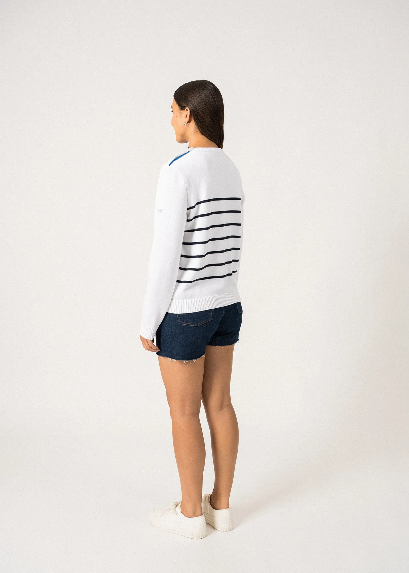 Pull marin Sisteron - en coton (BLANC MULTICO)