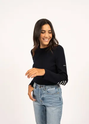 Pull marin uni Brganon - en laine (NAVY)