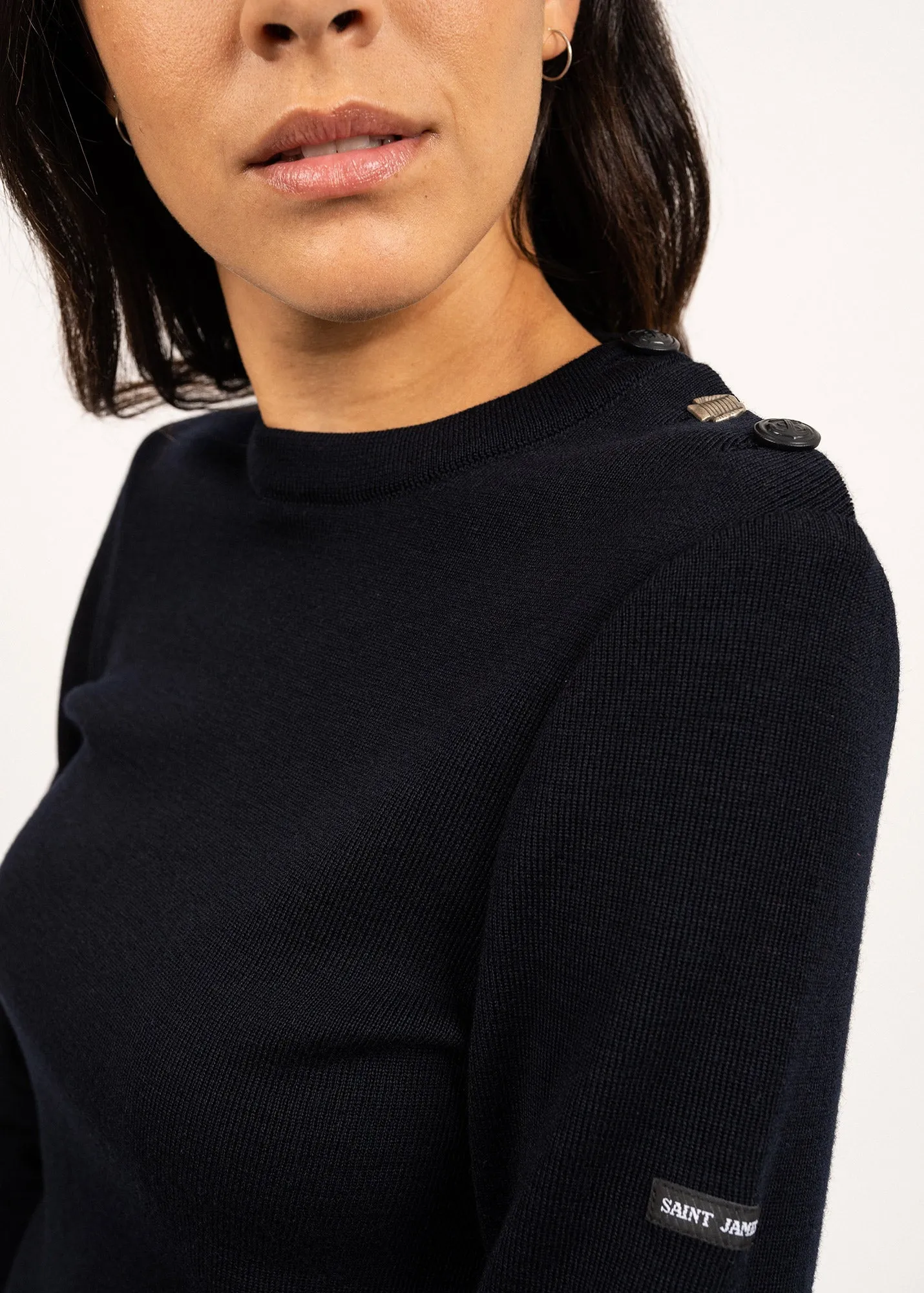 Pull marin uni Brganon - en laine (NAVY)