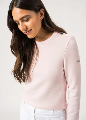 Pull marin uni Brganon - en laine (POUDRE)