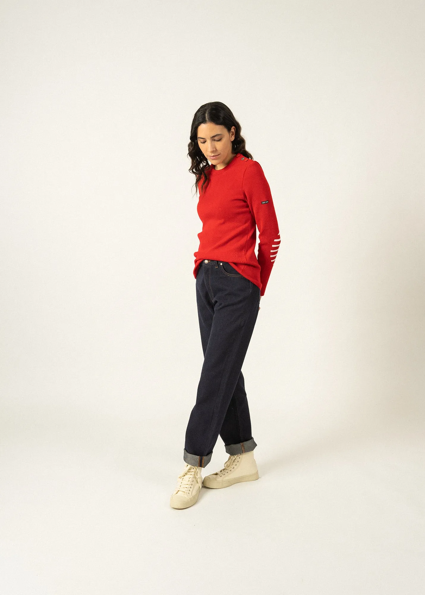 Pull marin uni Brganon - en laine (TULIPE)
