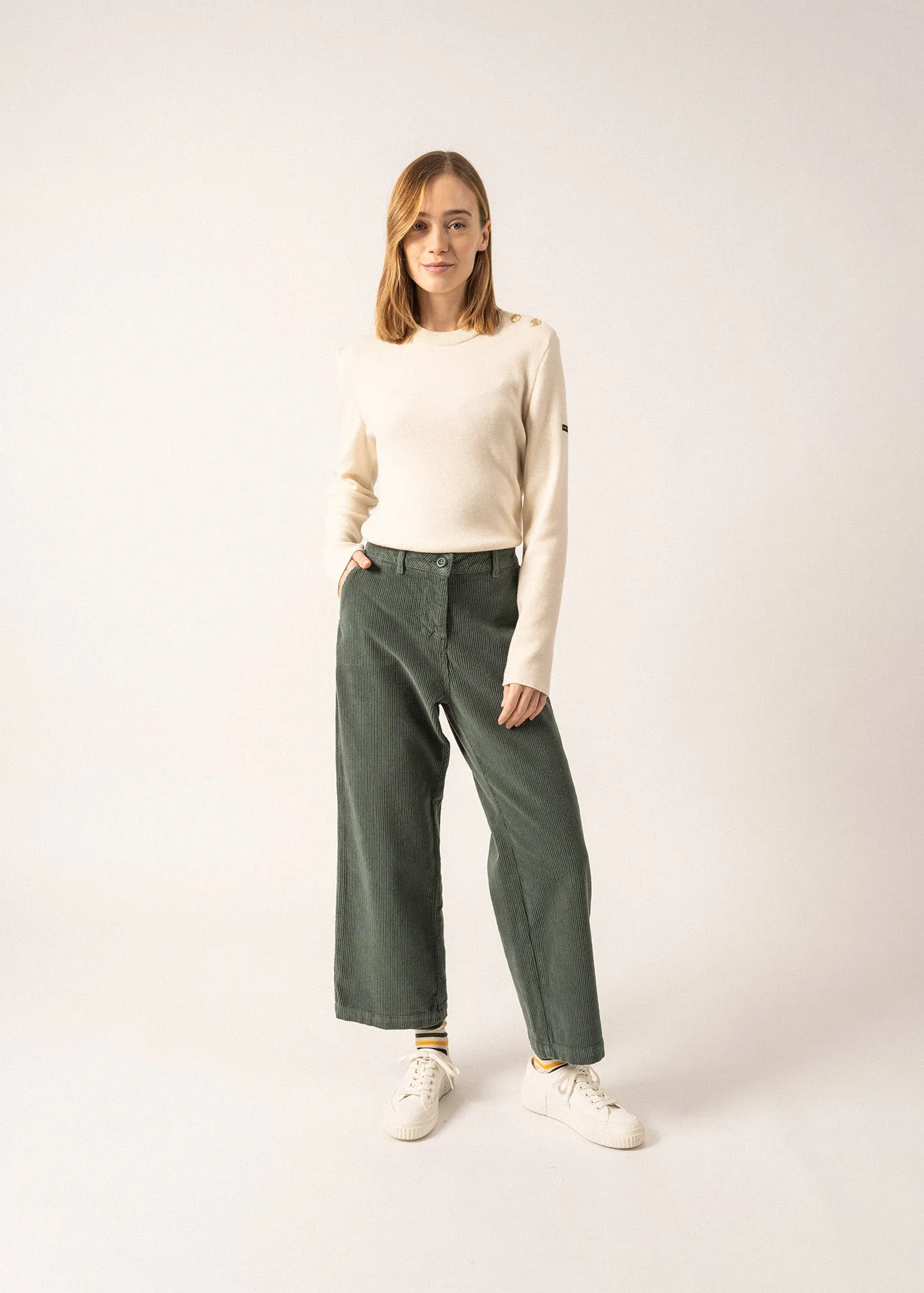 Pull marin uni Dax - en cachemire (ECUME)