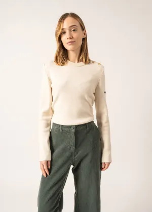 Pull marin uni Dax - en cachemire (ECUME)