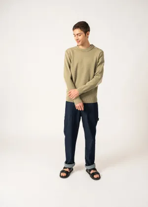 Pull marin uni Dinan - en laine (AMANDIER)