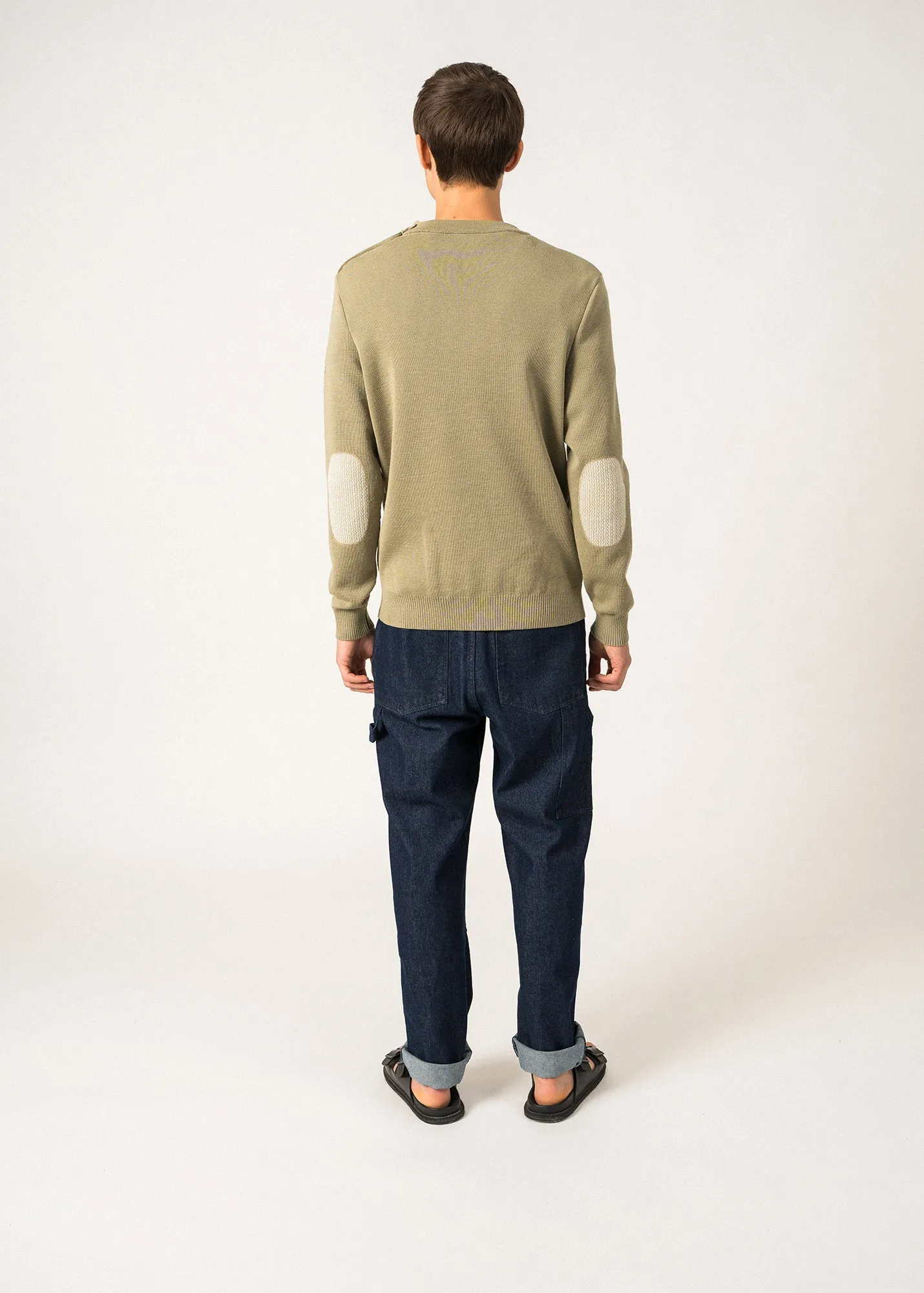 Pull marin uni Dinan - en laine (AMANDIER)