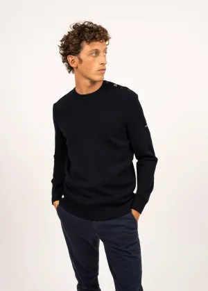 Pull marin uni Dinan - en laine (MARINE)