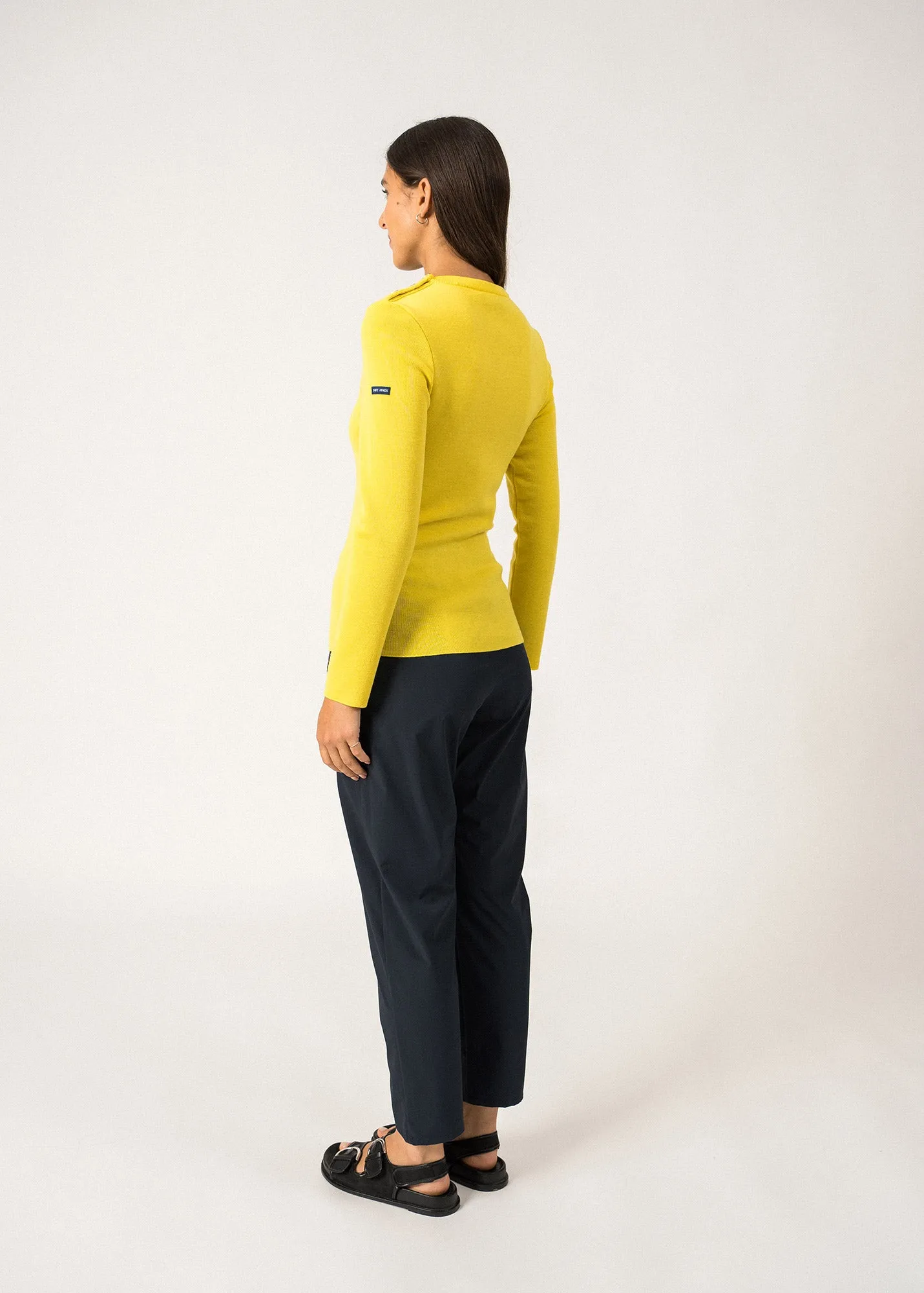 Pull marin uni Mare - en laine mrinos (ACIDULE)