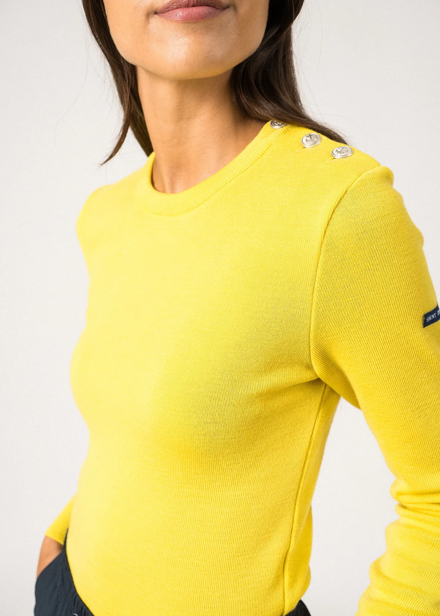 Pull marin uni Mare - en laine mrinos (ACIDULE)