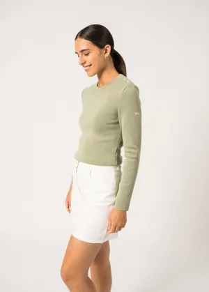 Pull marin uni Mare - en laine mrinos (AMANDIER)