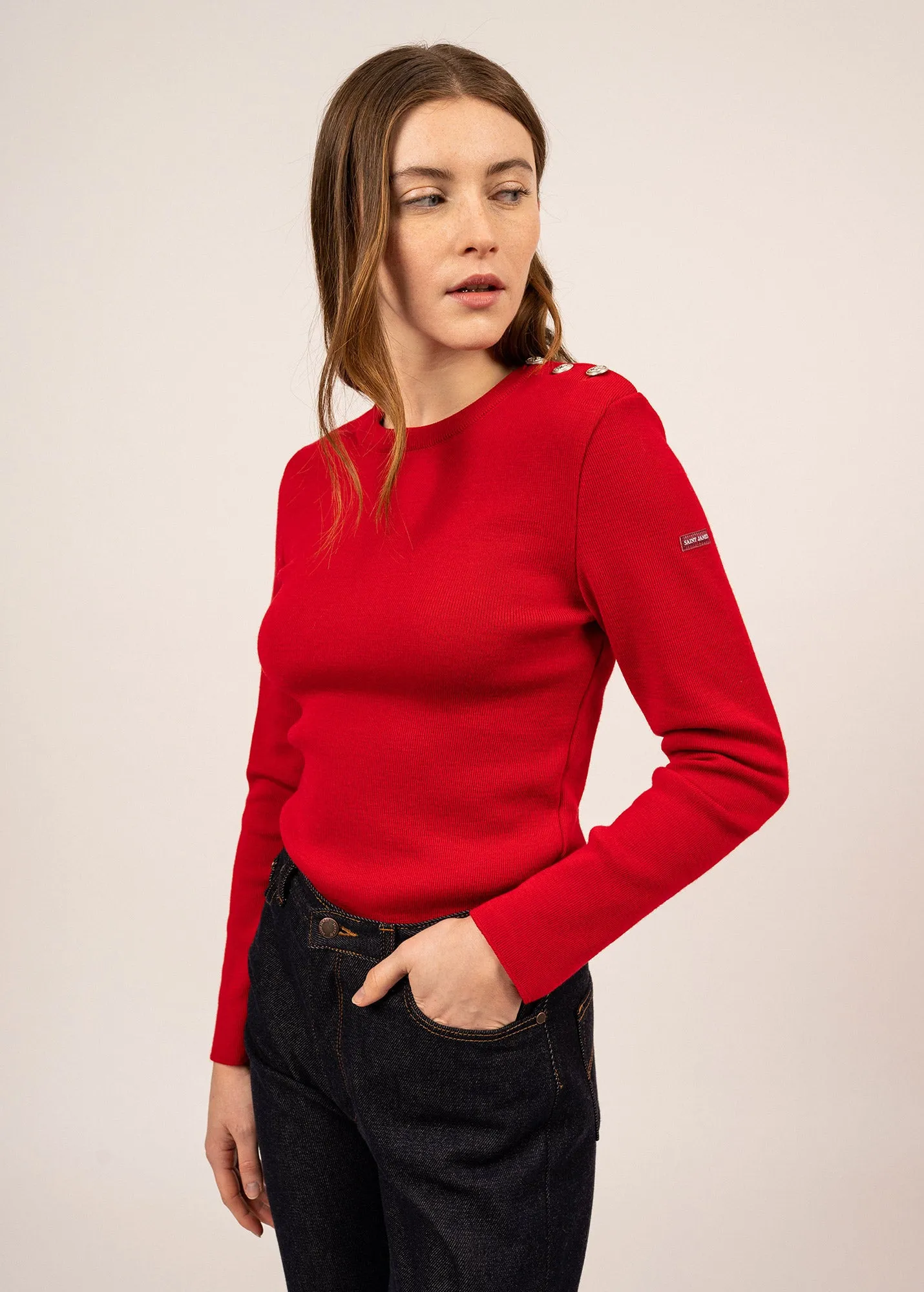 Pull marin uni Mare - en laine mrinos (TULIPE)