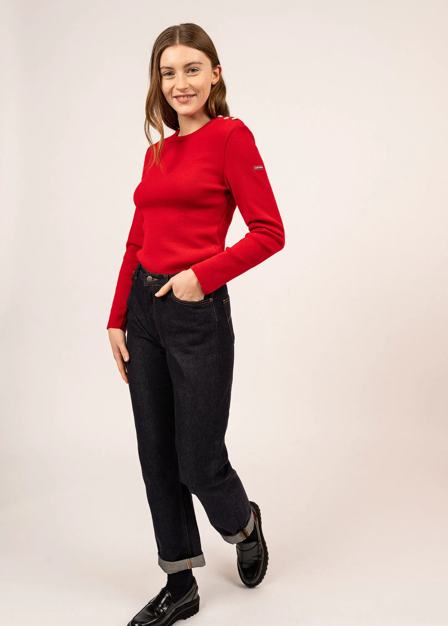 Pull marin uni Mare - en laine mrinos (TULIPE)