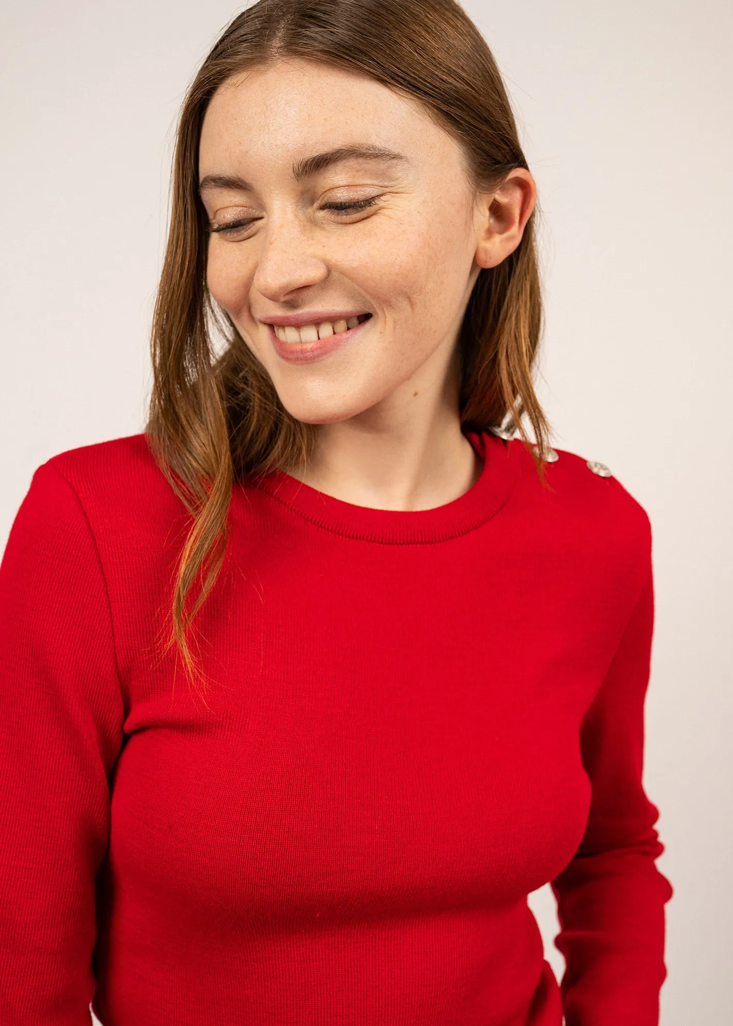 Pull marin uni Mare - en laine mrinos (TULIPE)