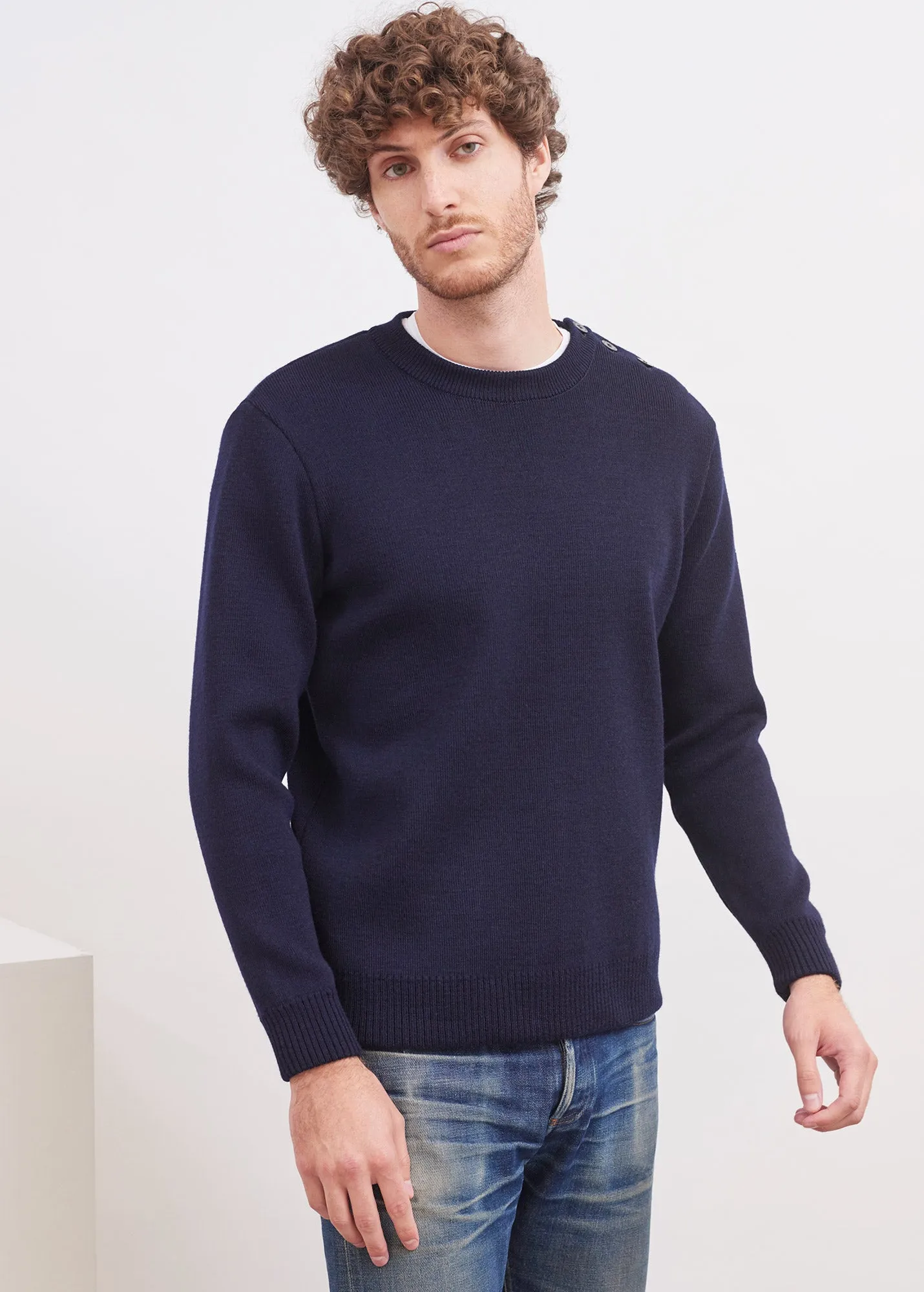 Pull marin uni Marinier - coupe confort (MARINE)