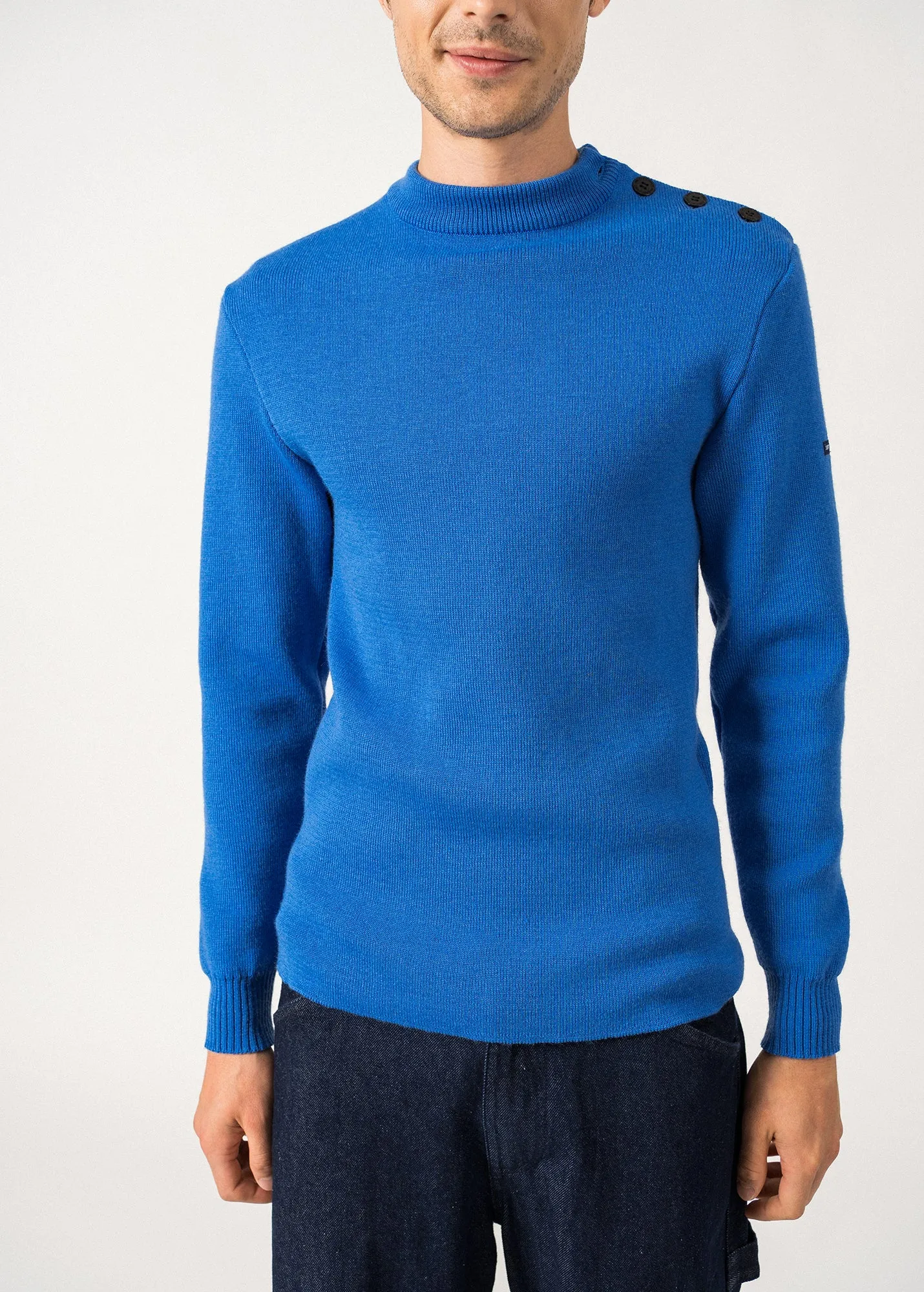 Pull marin uni Matelot - coupe ajuste (MER)
