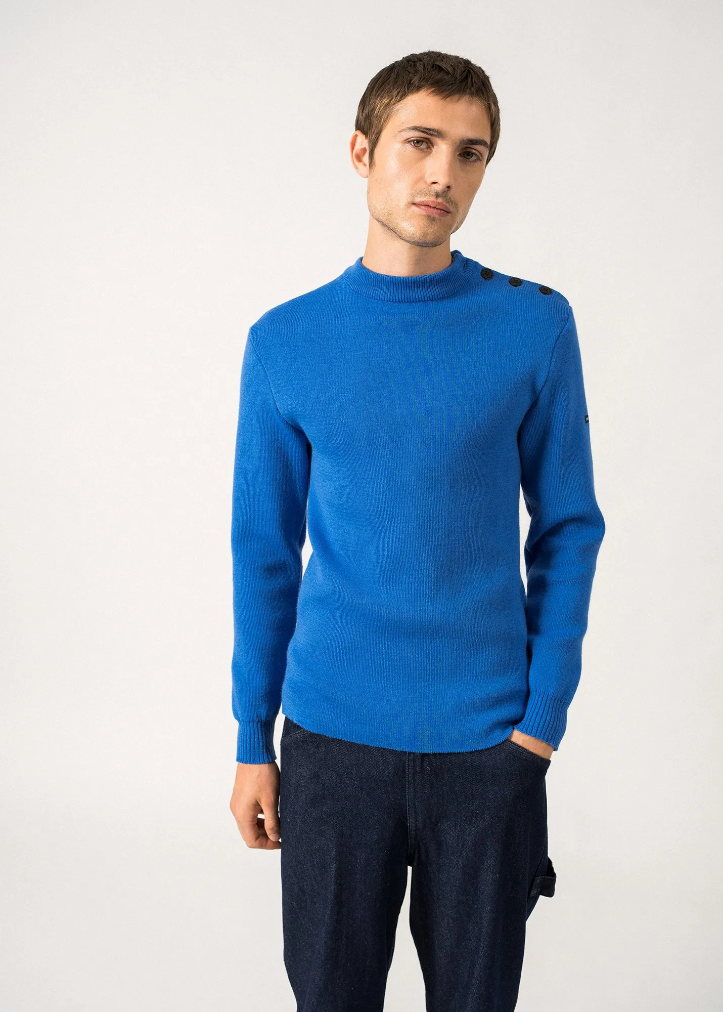 Pull marin uni Matelot - coupe ajuste (MER)