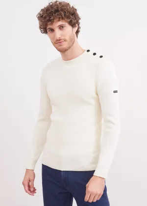 Pull marin uni Rochefort - en laine mrinos (ECUME)