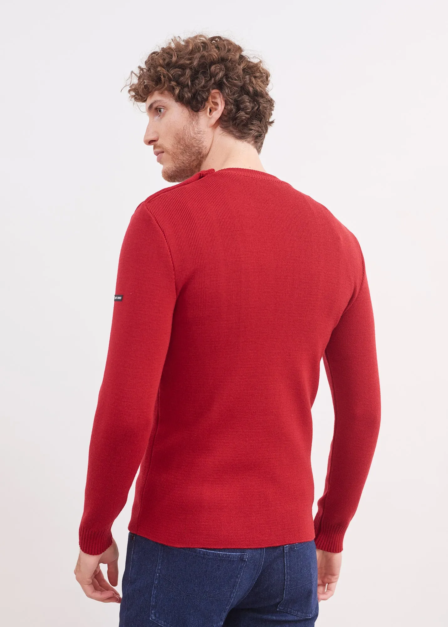 Pull marin uni Rochefort - en laine mrinos (MEDOC)