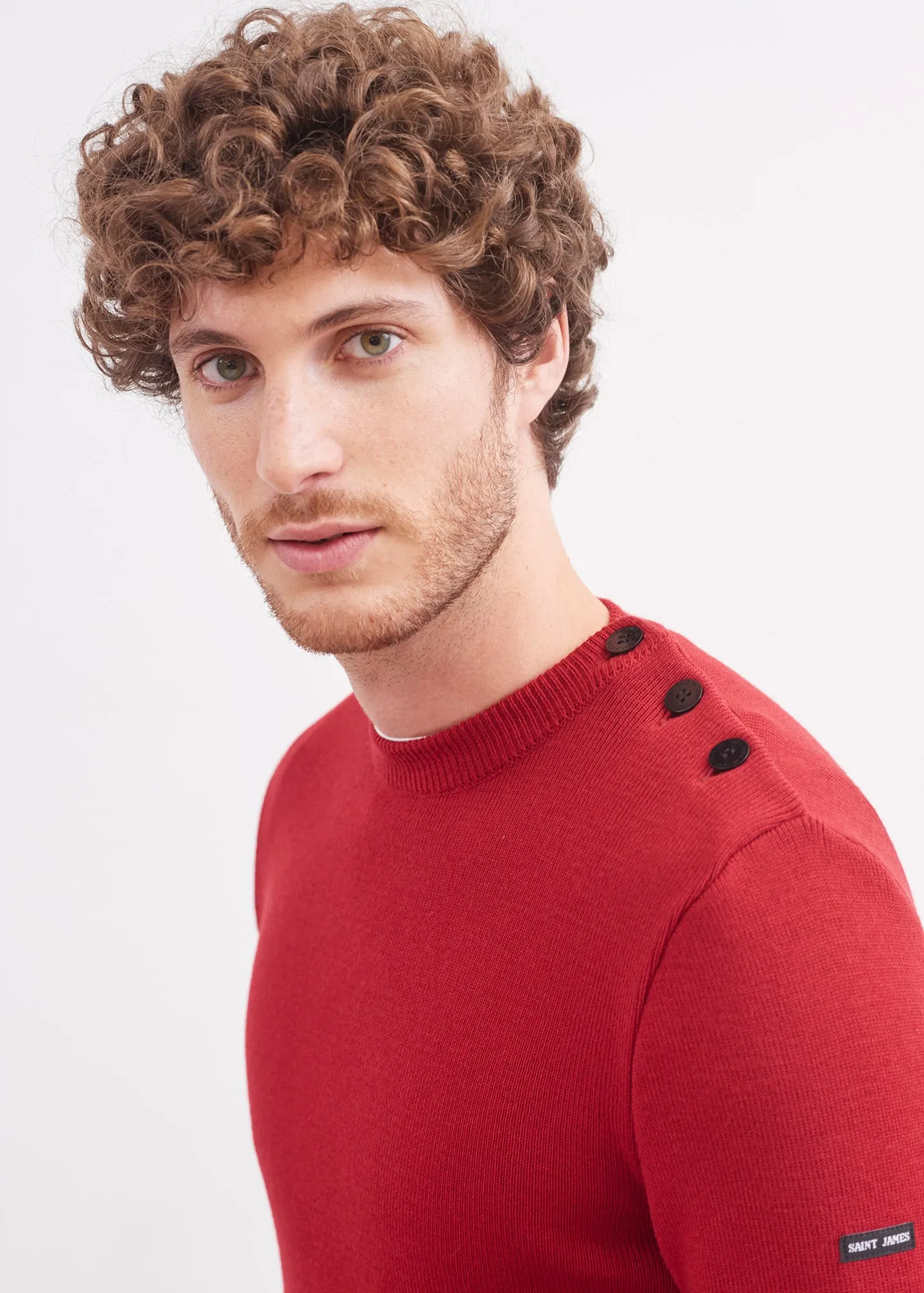 Pull marin uni Rochefort - en laine mrinos (MEDOC)