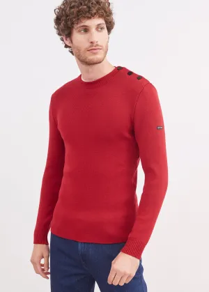 Pull marin uni Rochefort - en laine mrinos (MEDOC)
