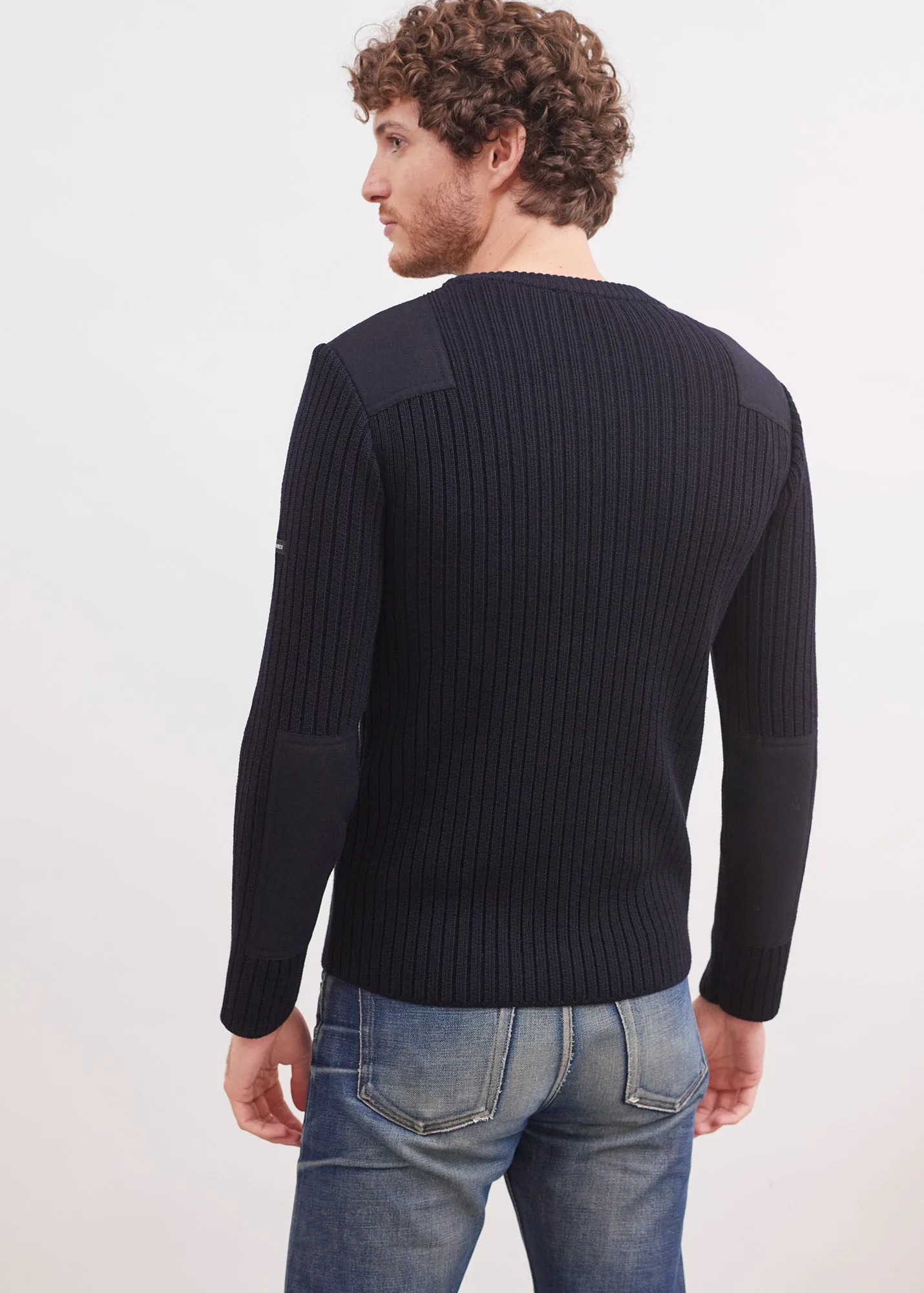 Pull militaire Gouvernail - en laine mlange (NAVY)