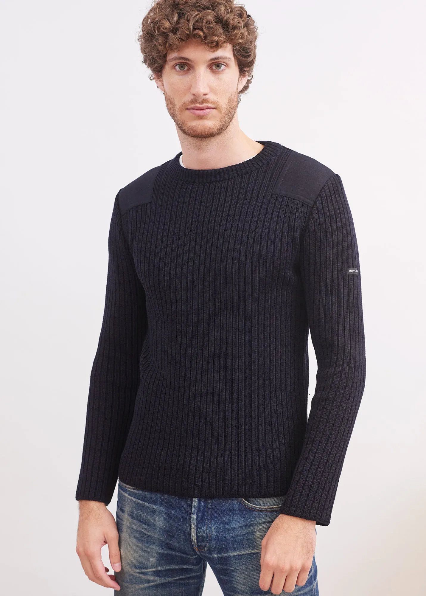 Pull militaire Gouvernail - en laine mlange (NAVY)
