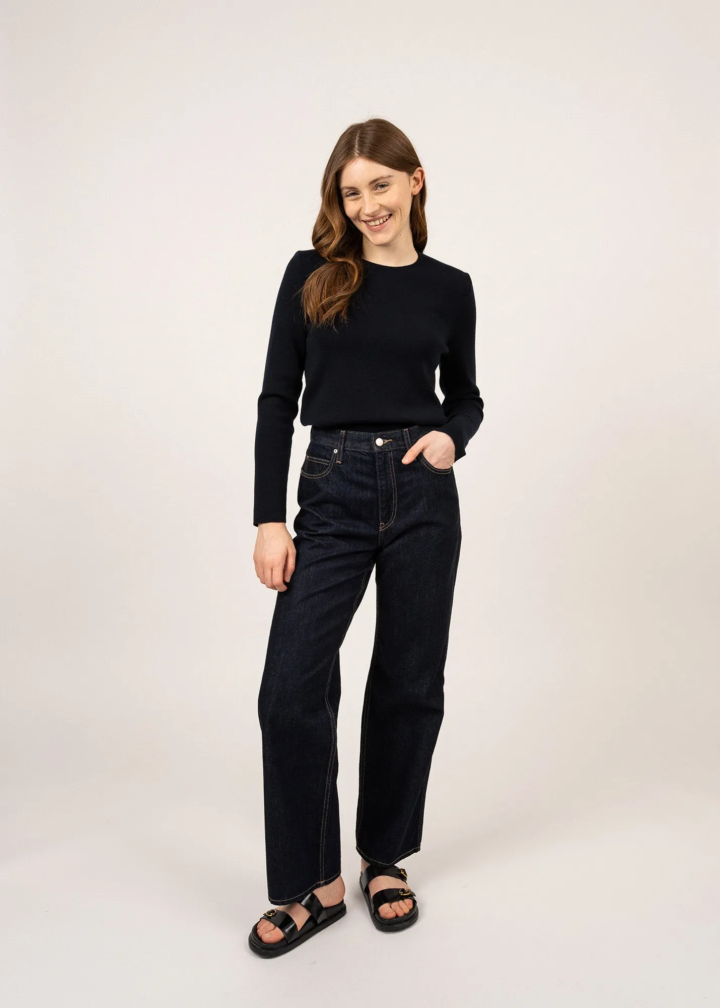 Pull Molne - en laine mrinos (NAVY)