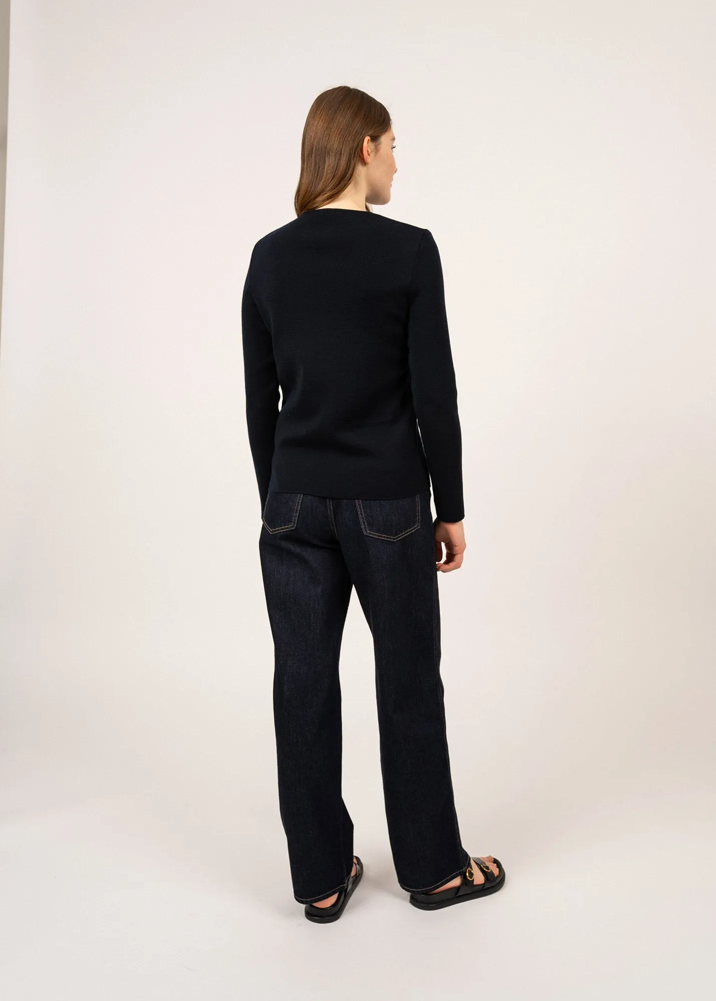 Pull Molne - en laine mrinos (NAVY)