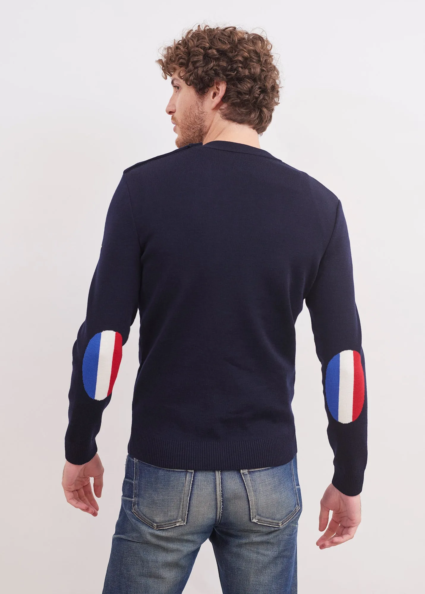 Pull Mondiovision France - en laine (NAVY/MULTICO)