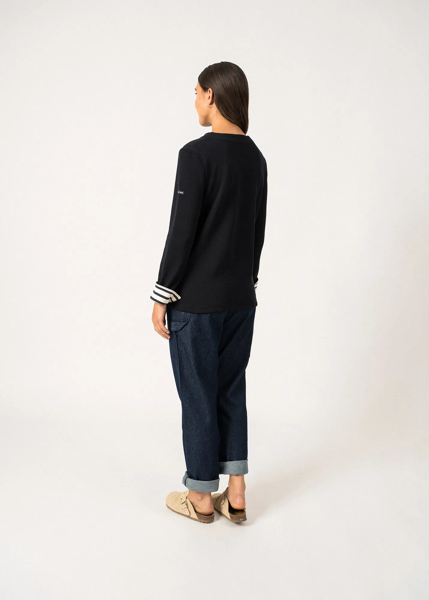 Pull Quille - double-face coton et laine (NAVY)