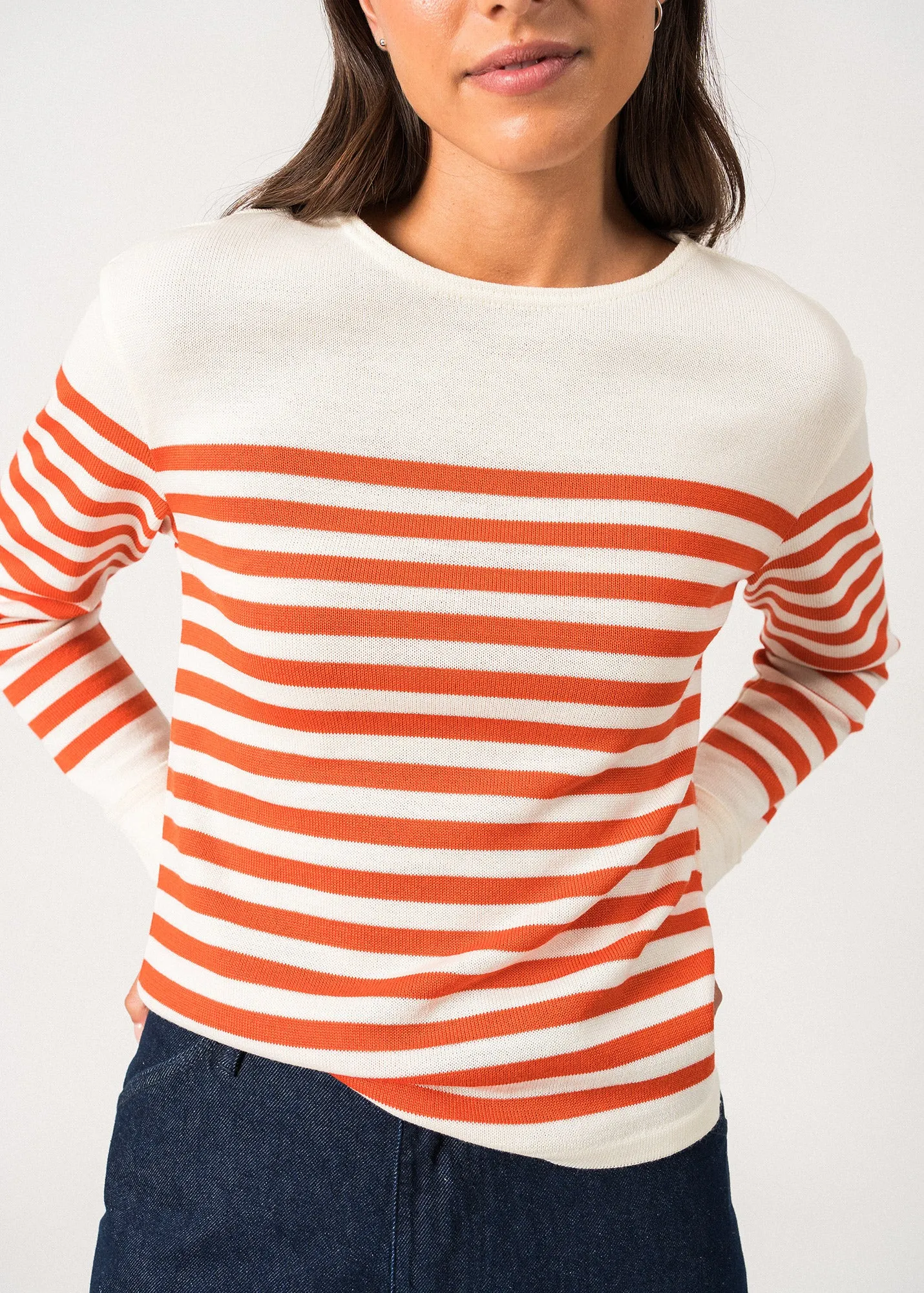 Pull ray Ecrins - en laine douce (ECUME/BASKET)