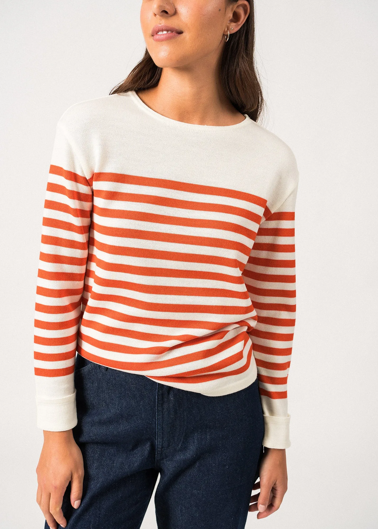 Pull ray Ecrins - en laine douce (ECUME/BASKET)