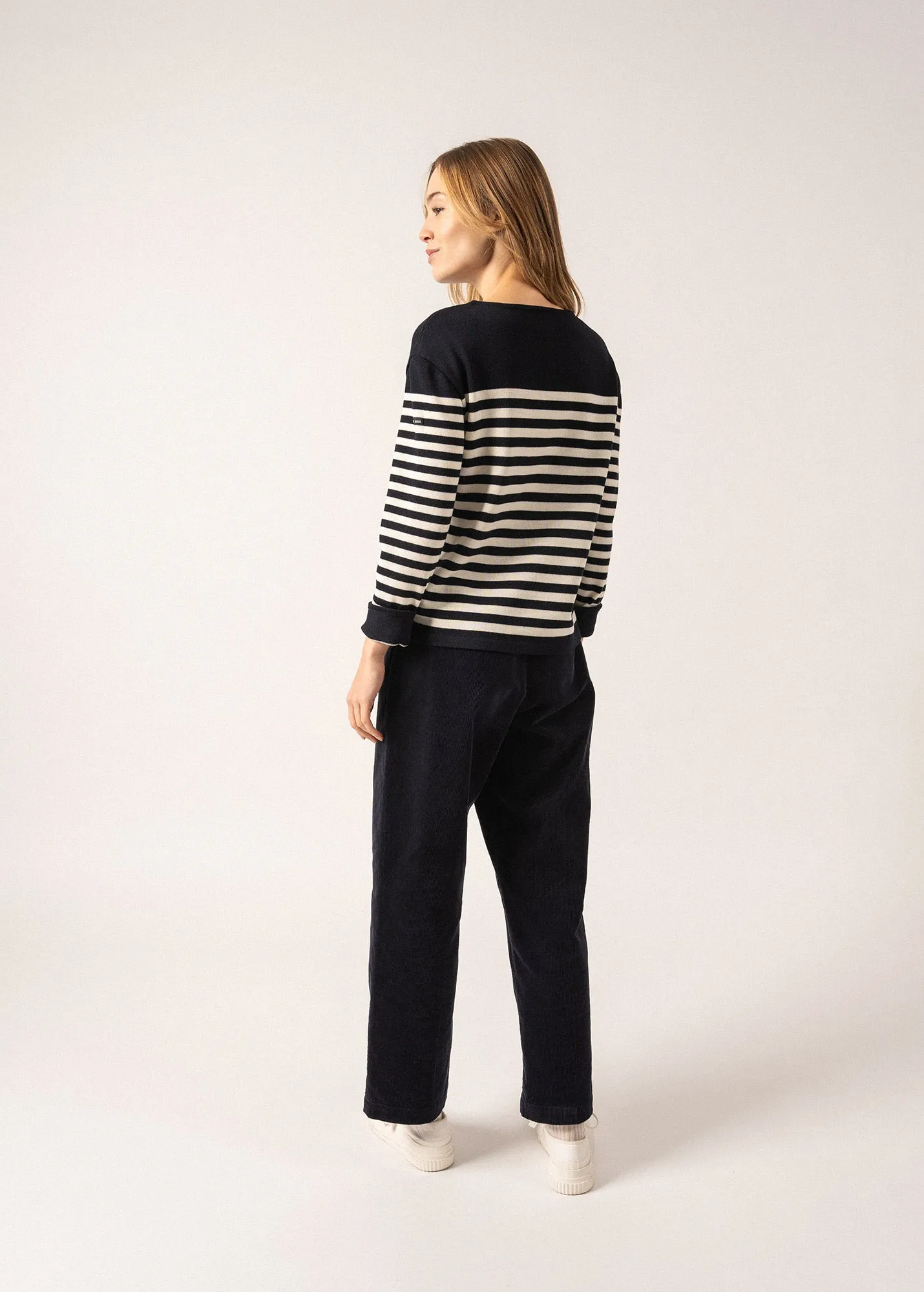 Pull ray Ecrins - en laine douce (NAVY/ECUME)
