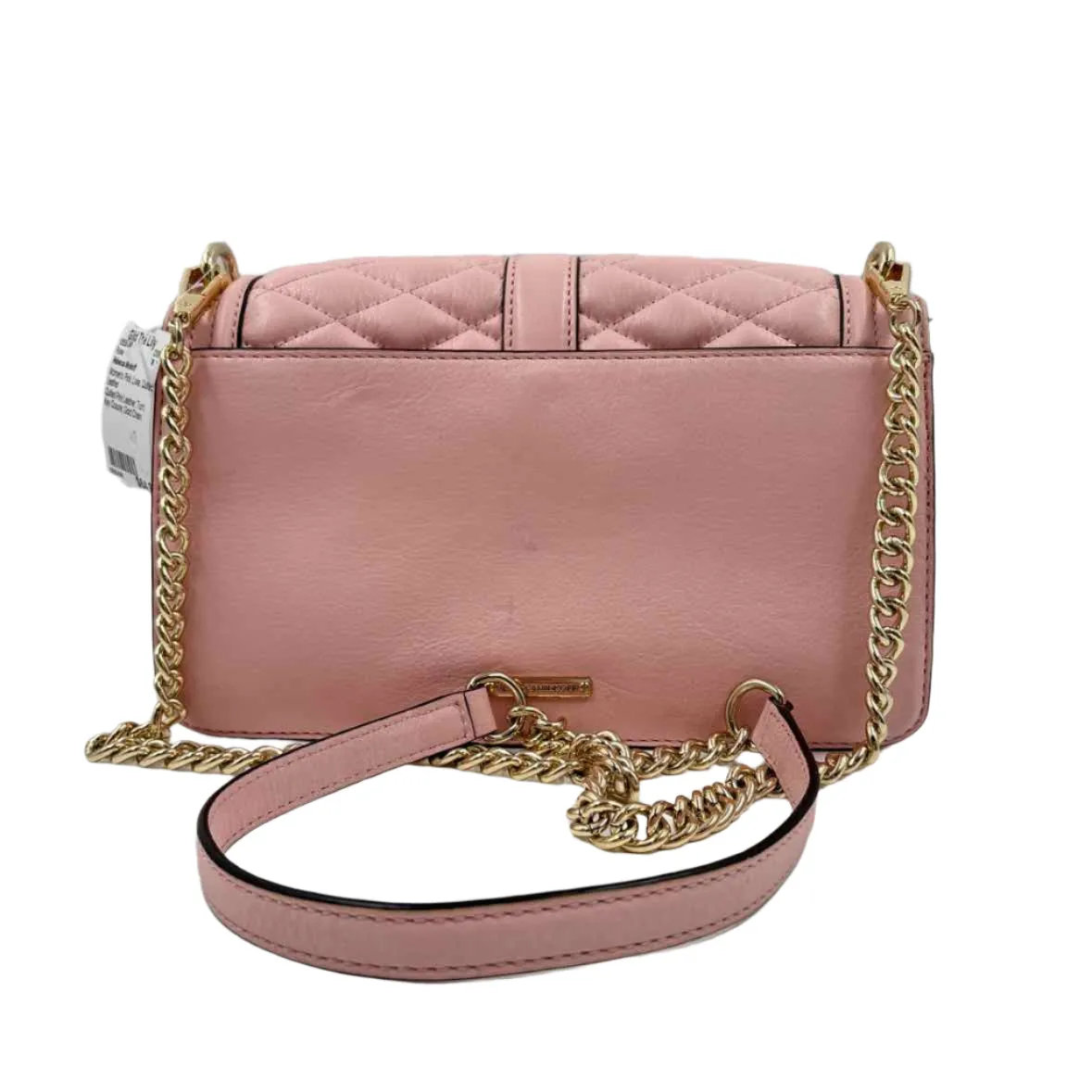 REBECCA MINKOFF Pink Quilted Leather LOVE Flap-Front Crossbody Purse