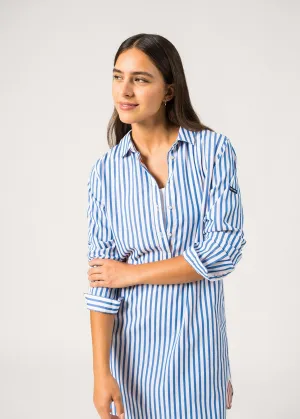 Robe chemise Bndicte - raye, en coton (MER/BLANC/BASKET)