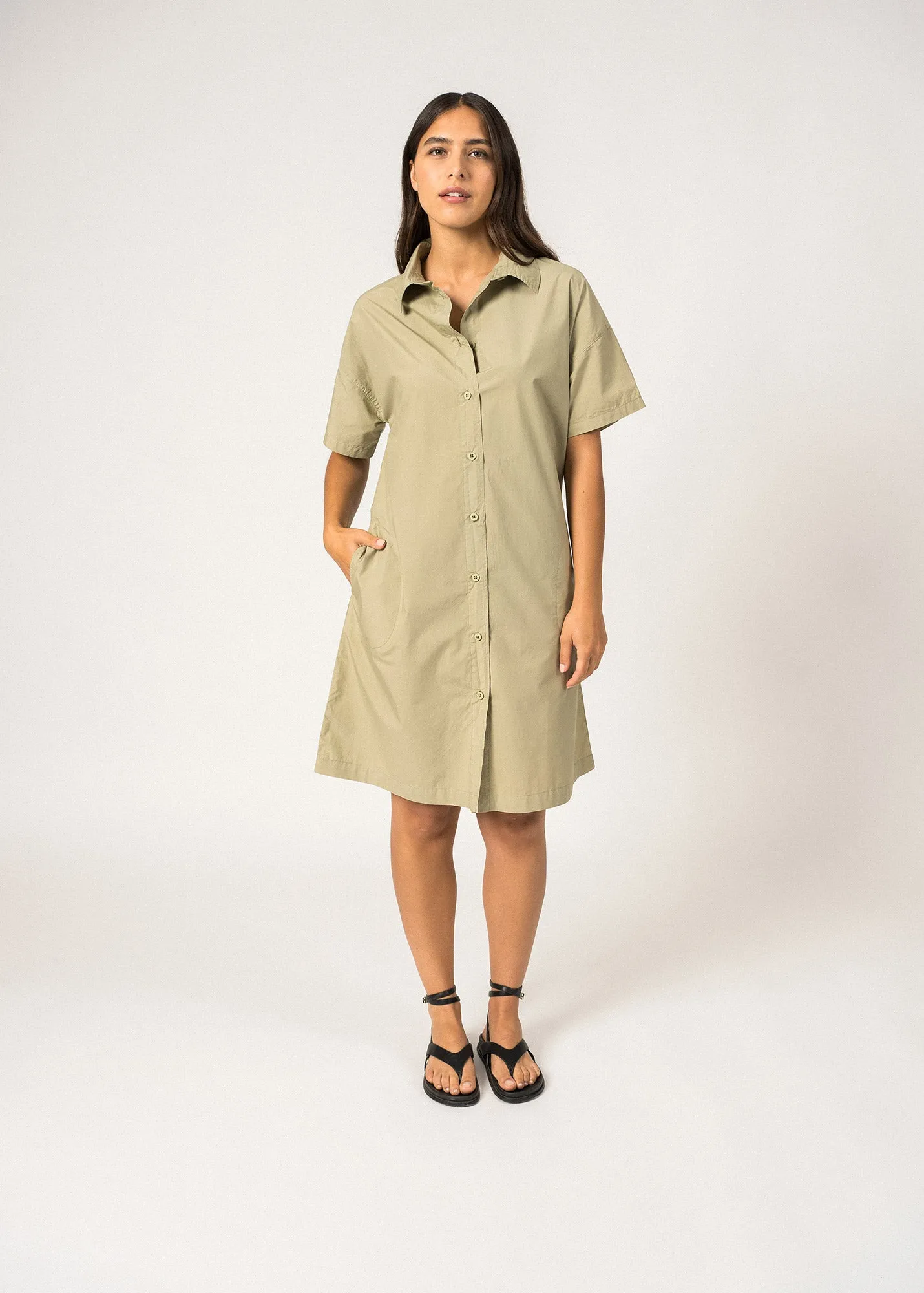 Robe chemise Coralie - en toile (AMANDIER)