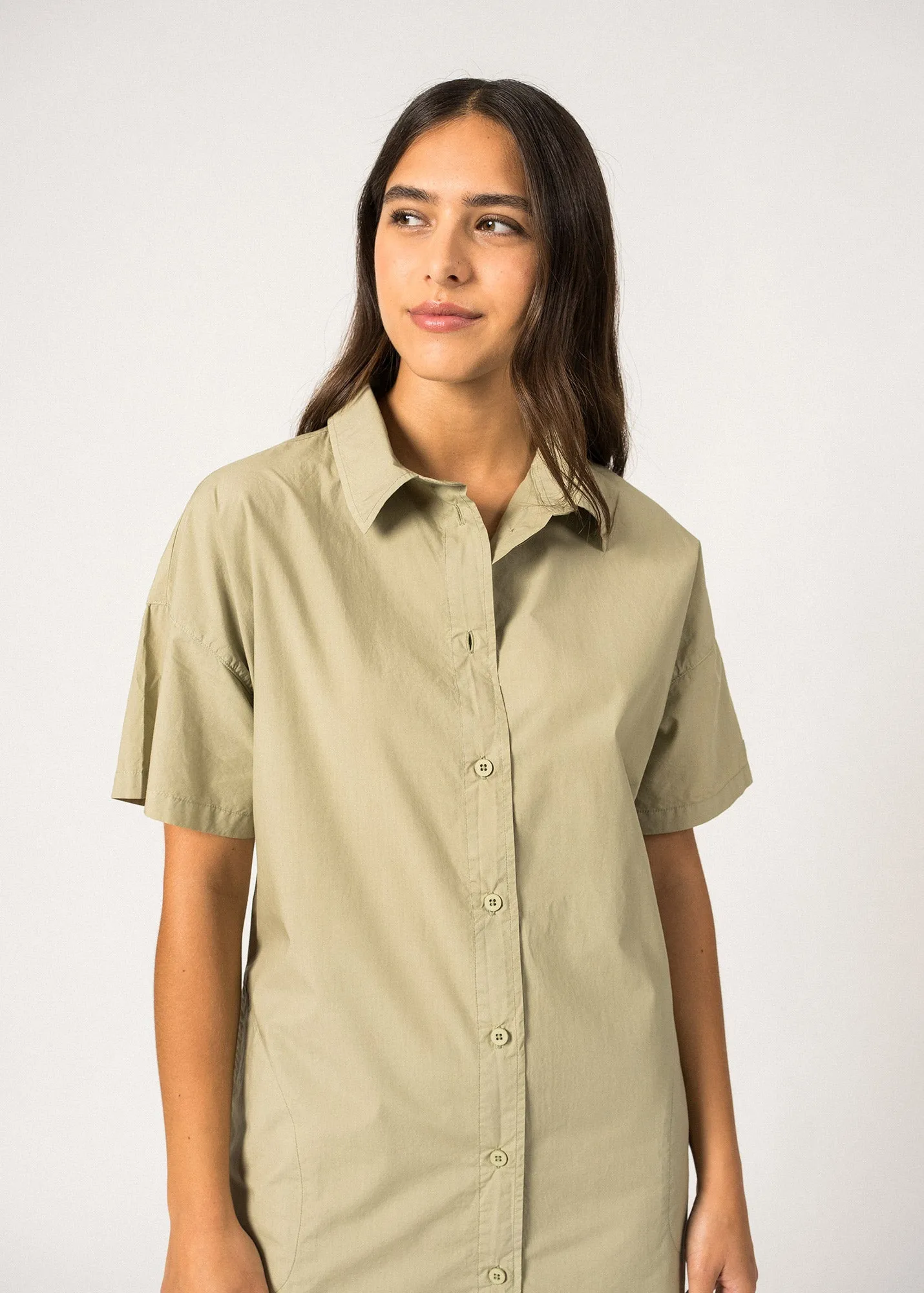 Robe chemise Coralie - en toile (AMANDIER)