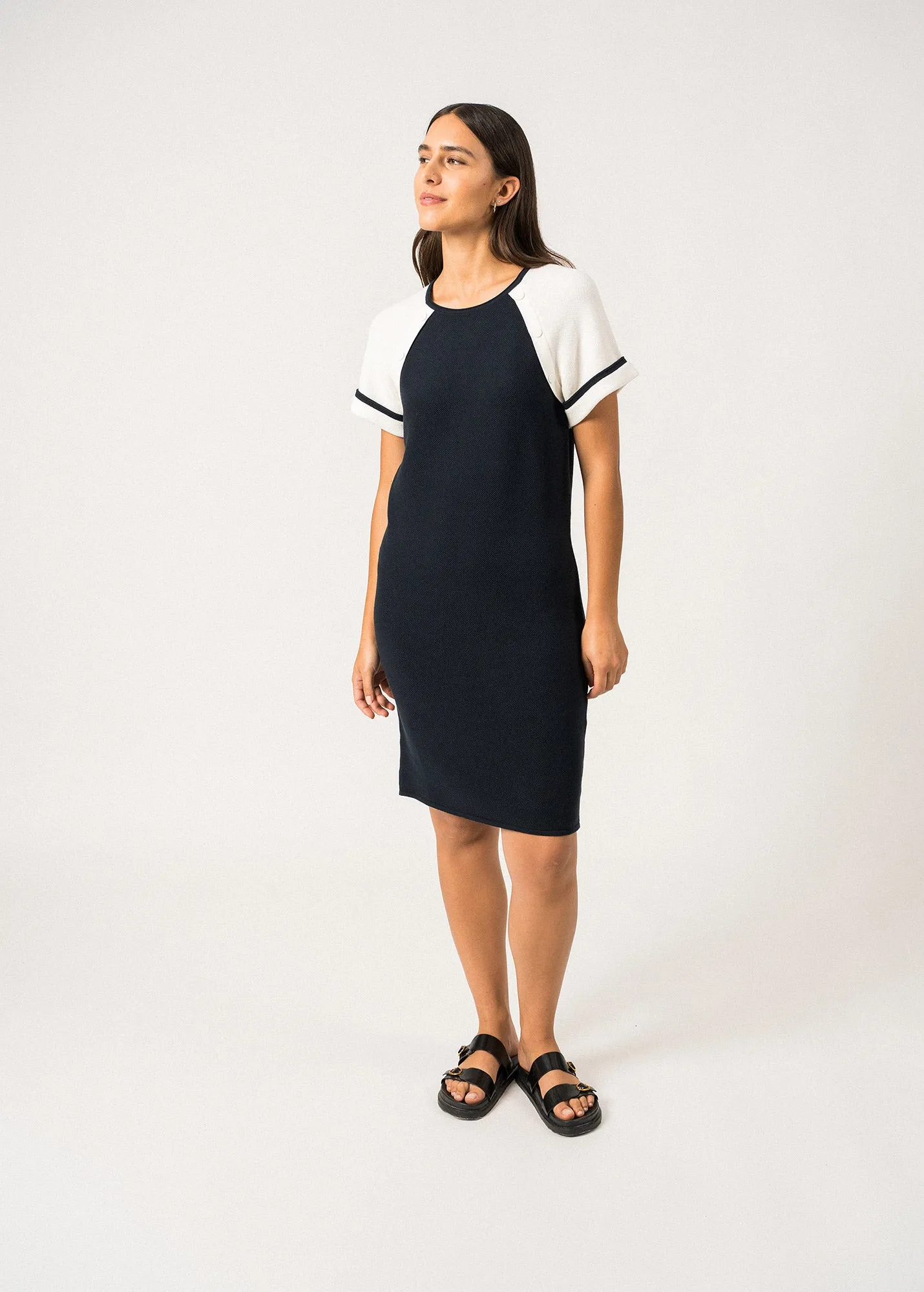Robe en coton Plaisance - SAINT JAMES x Isabelle Ballu (MARINE/ECUME)