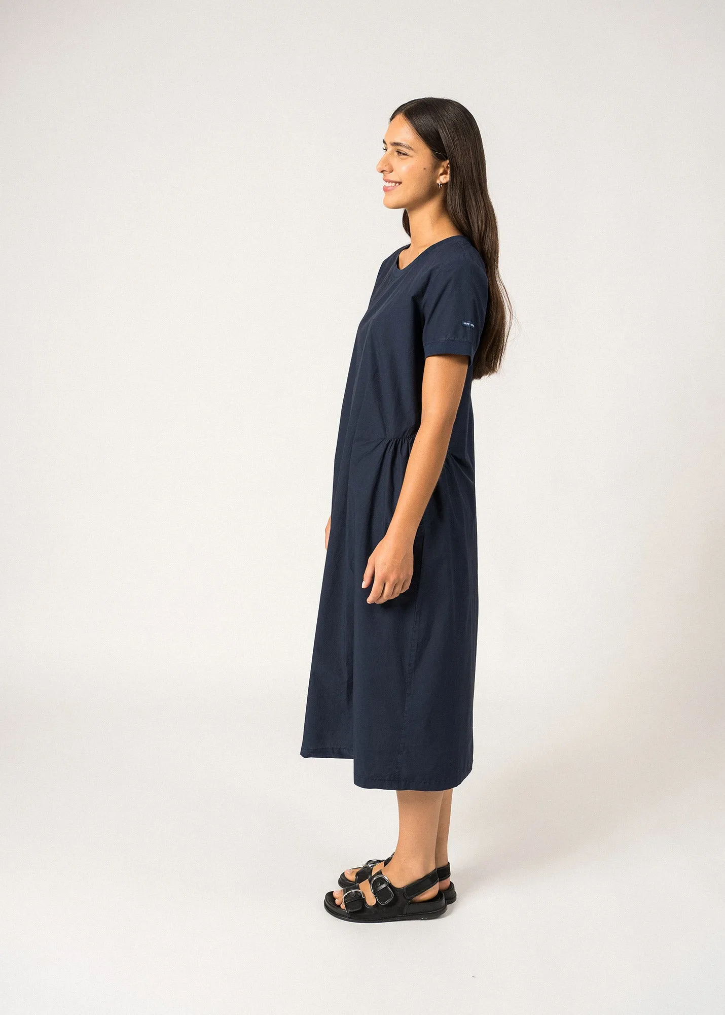 Robe longue Morgane - en toile (MARINE)