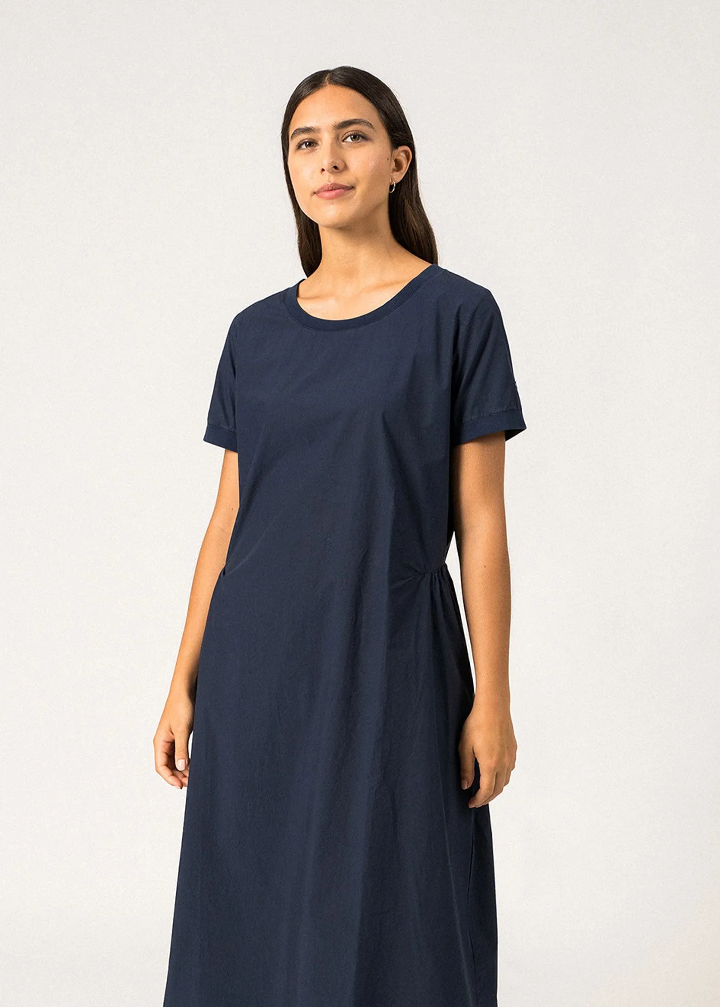 Robe longue Morgane - en toile (MARINE)