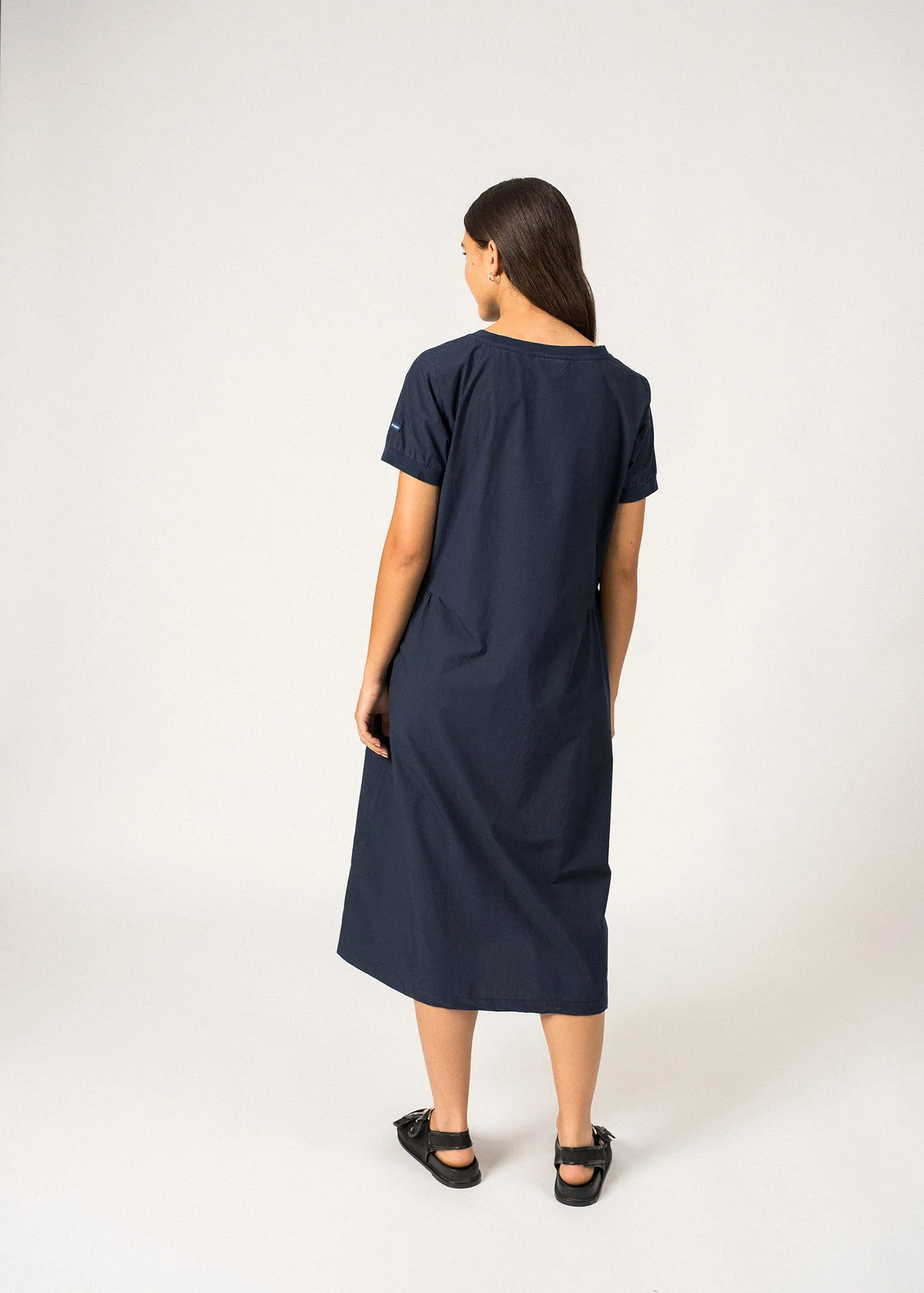 Robe longue Morgane - en toile (MARINE)