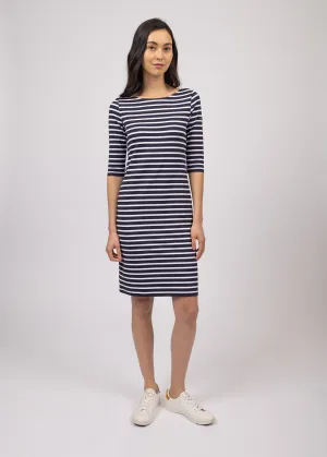 Robe marinire anti-UV Propriano -  manches 3/4 (NAVY/NEIGE)