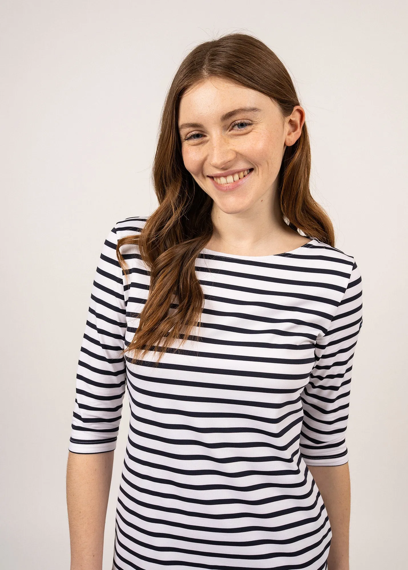 Robe marinire anti-UV Propriano -  manches 3/4 (NEIGE/NAVY)