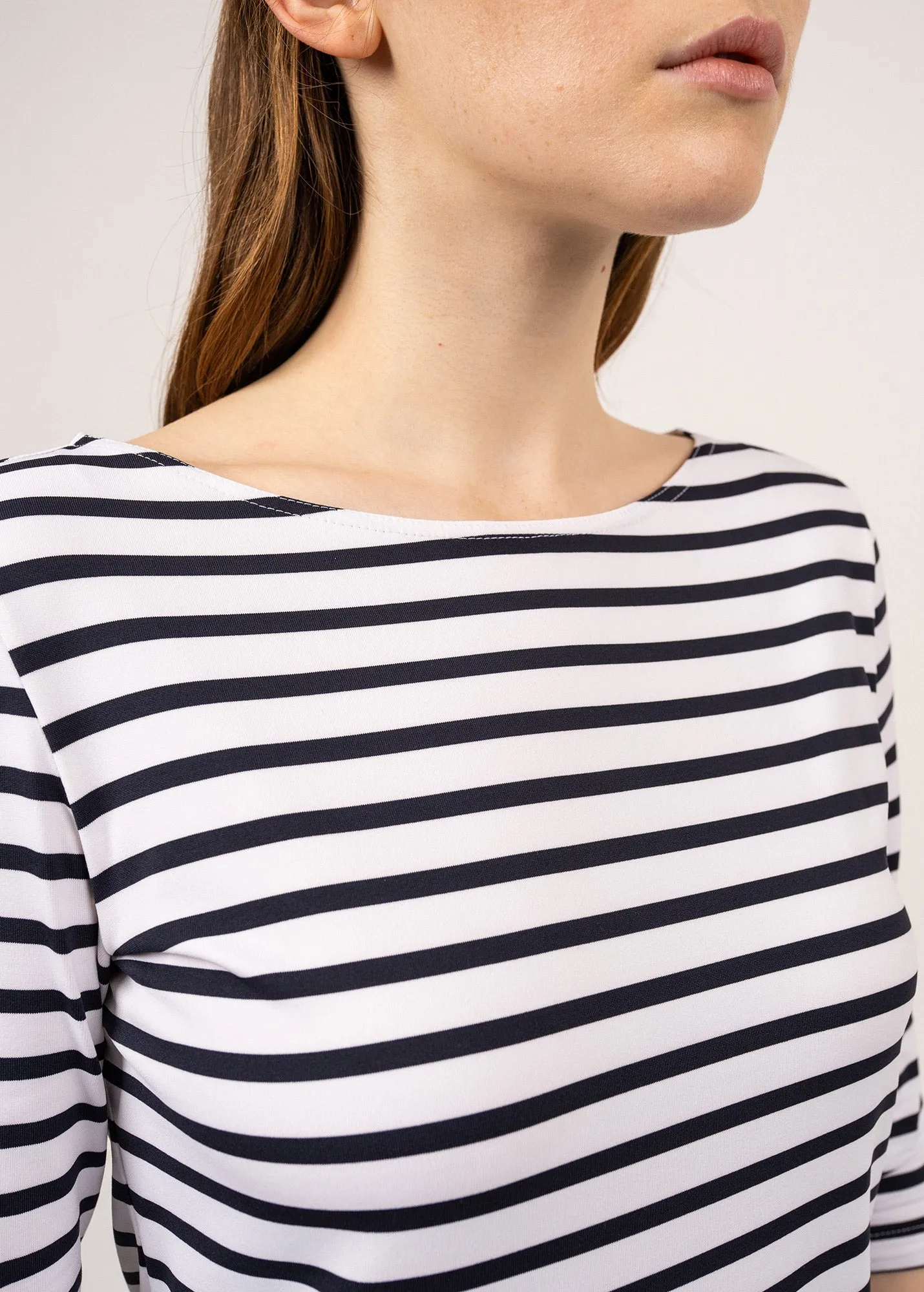 Robe marinire anti-UV Propriano -  manches 3/4 (NEIGE/NAVY)