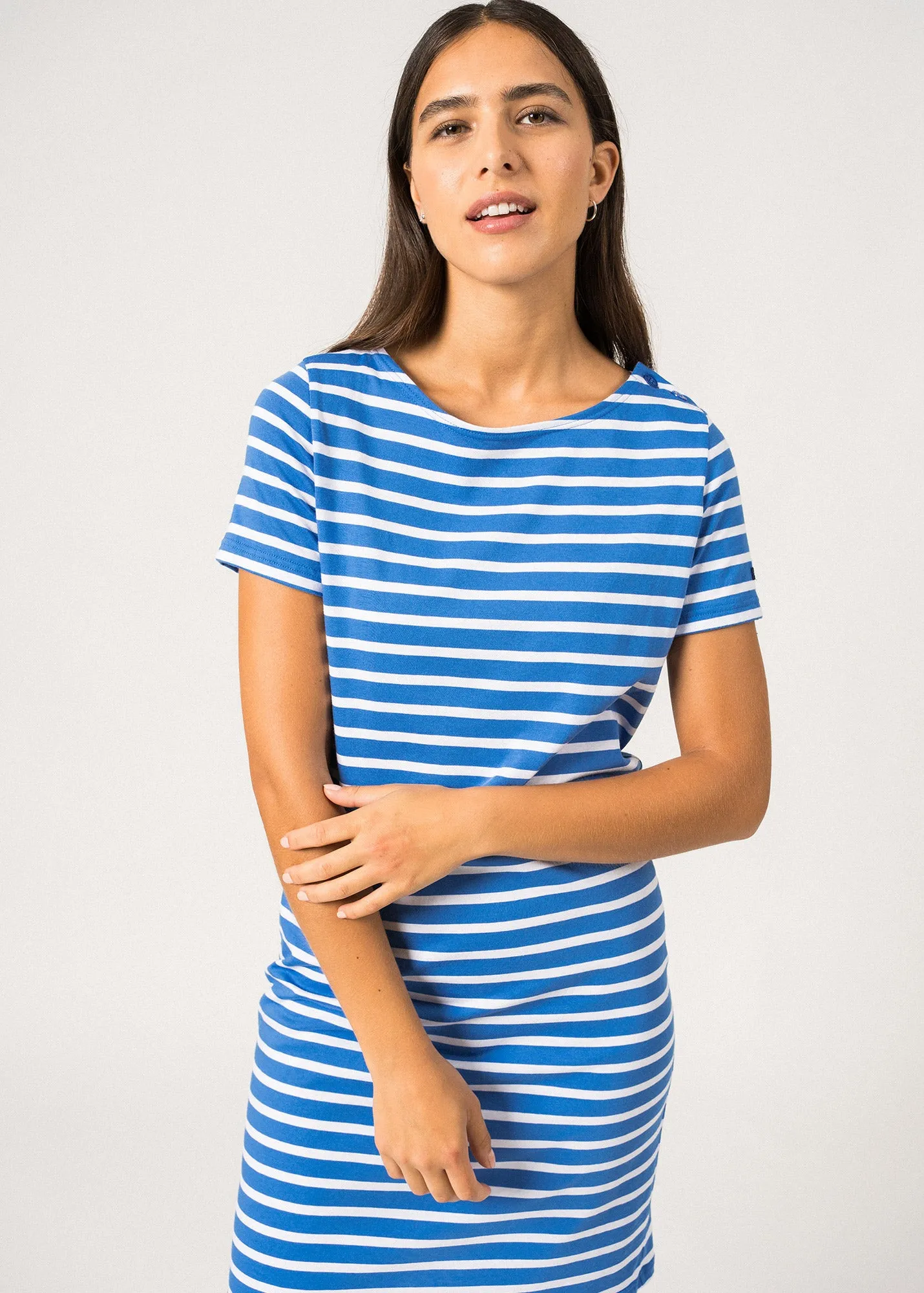 Robe raye Villefranche - en coton (MER/NEIGE)
