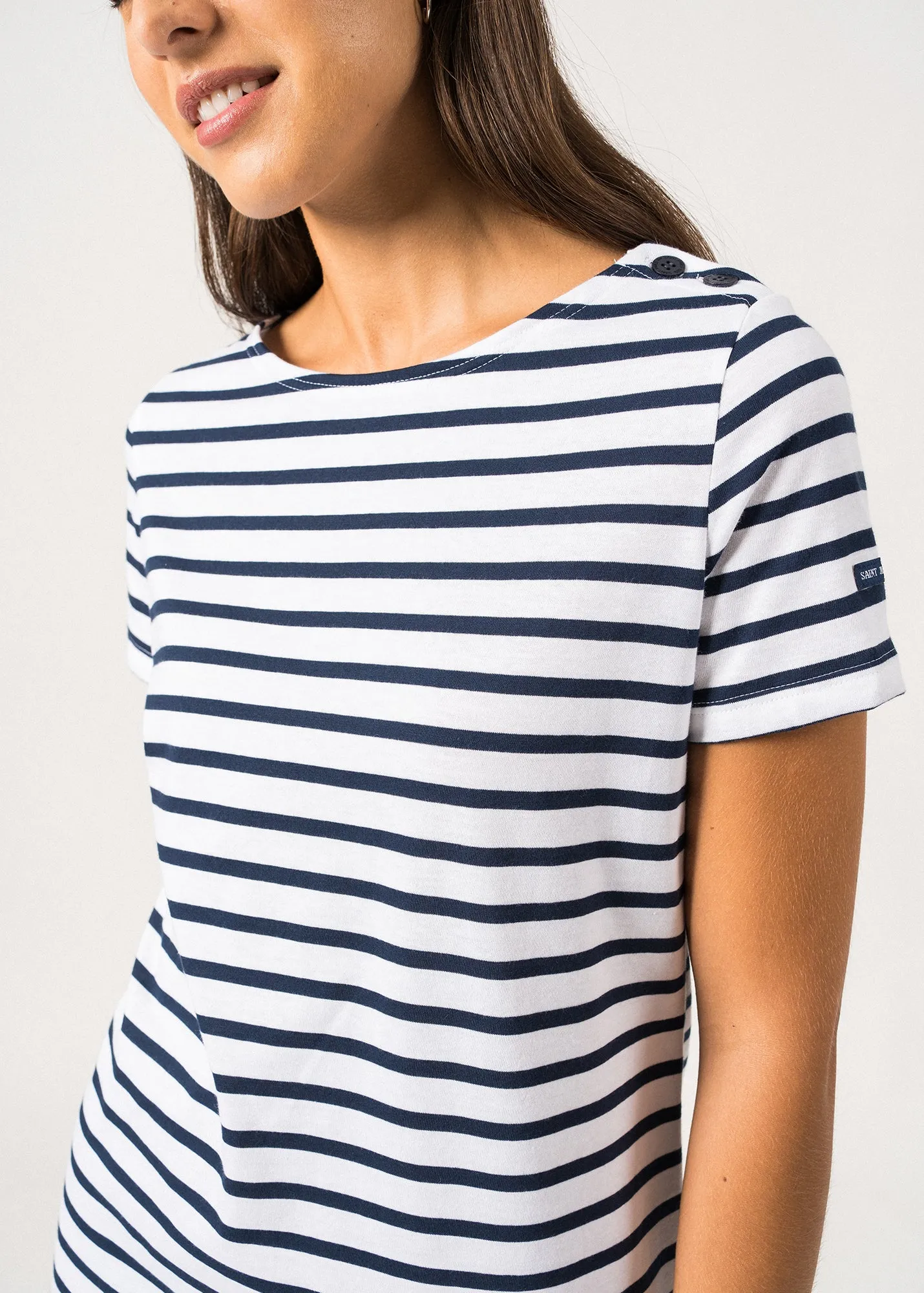 Robe raye Villefranche - en coton (NEIGE/MARINE)